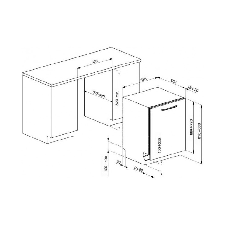 Встраиваемая посудомоечная машина Smeg ST382C 2