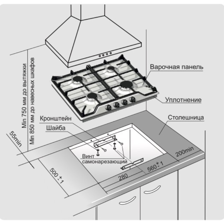 Газовая панель GEFEST ПВГ 1214-01 К2 3