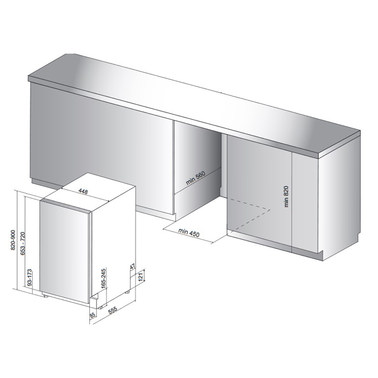 Встраиваемая посудомоечная машина Whirlpool WSIC 3M17 C 3