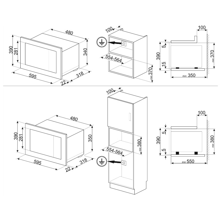 Микроволновая печь встраиваемая Smeg FMI120N2 2