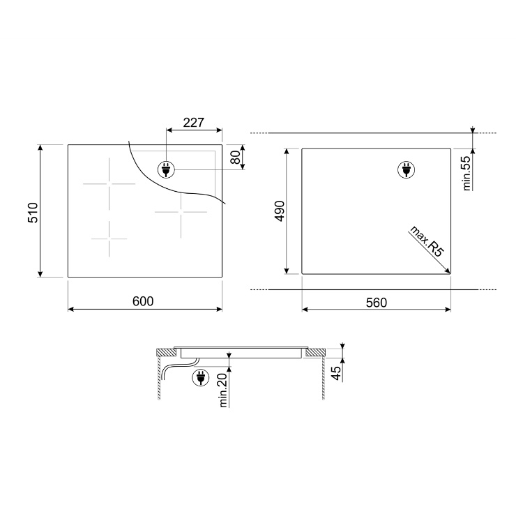Индукционная панель Smeg SI7643B 4