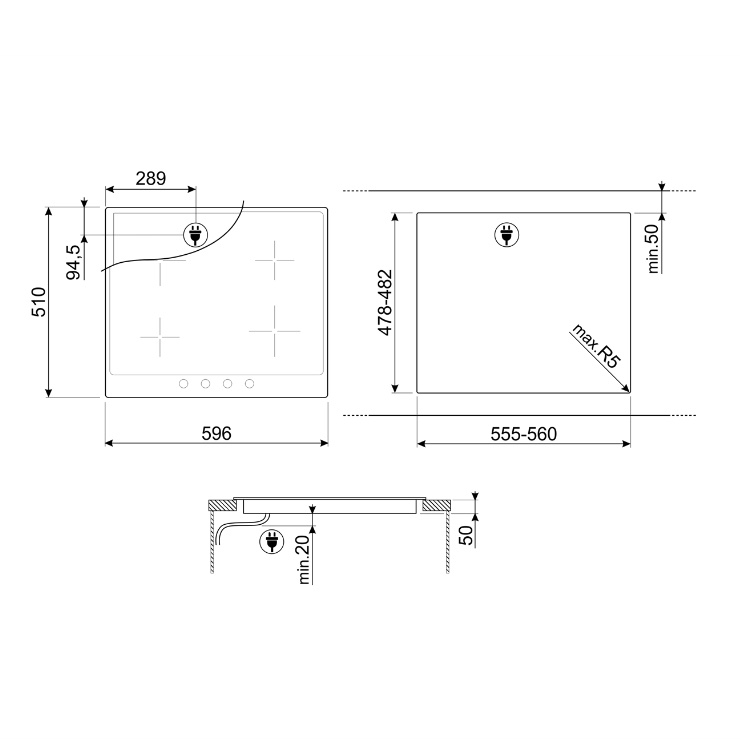 Индукционная панель Smeg SI764BSM 2