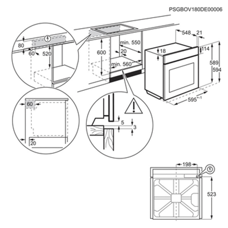 Электрический духовой шкаф Electrolux OEF3H30X 3