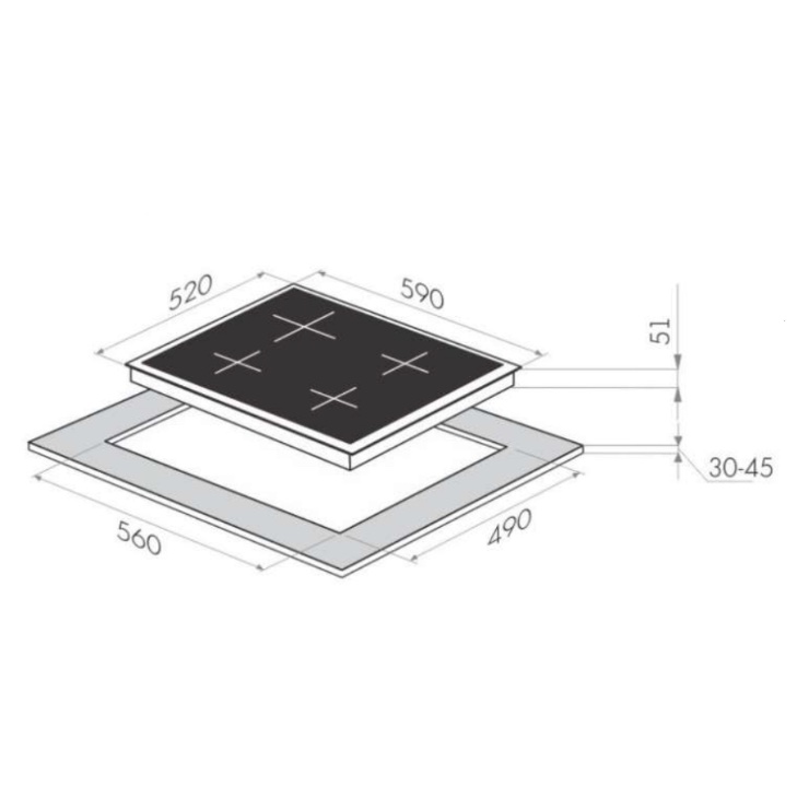 Газовая панель MAUNFELD EGHS.64.3STS-ES/G 2