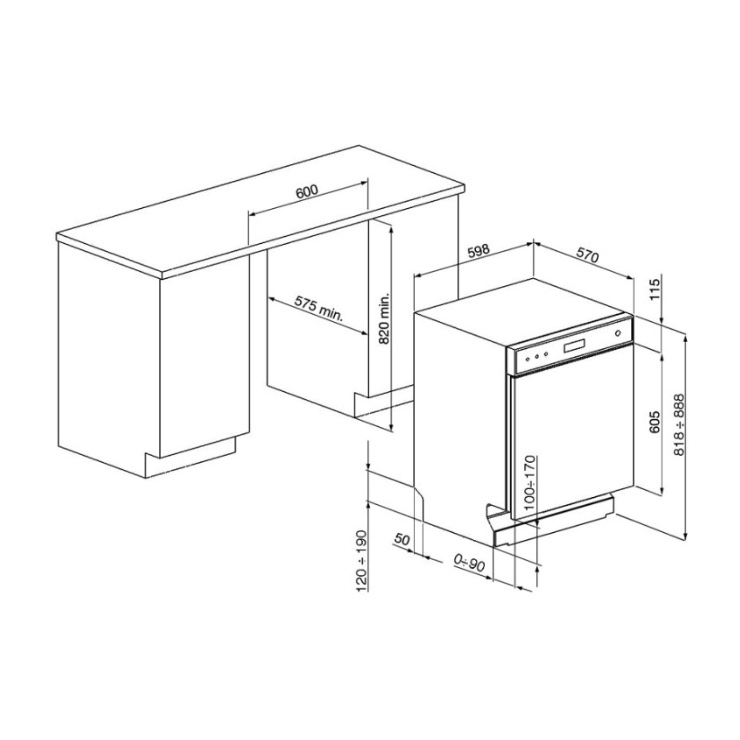 Отдельностоящая посудомоечная машина Smeg LSP433PXIN 5