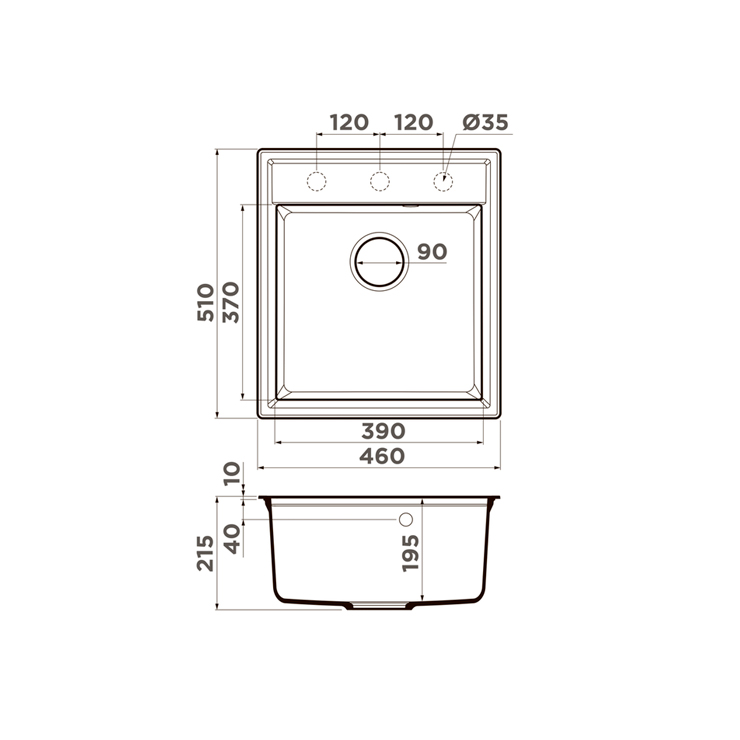 Кухонная мойка Omoikiri Daisen 46 PA 5