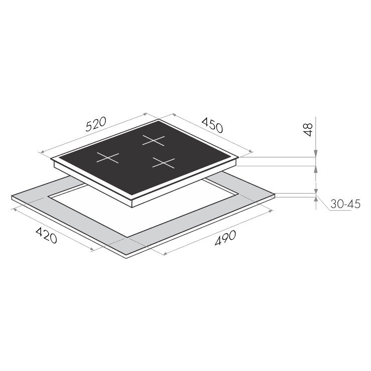 Индукционная панель MAUNFELD MVI45.3HZ.3BT-BK 2