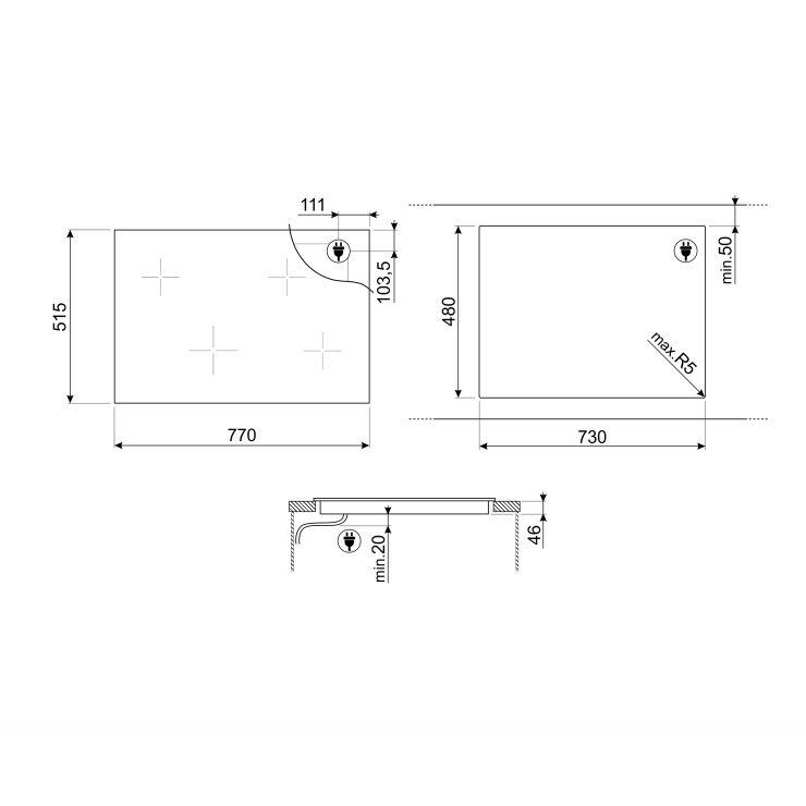 Индукционная панель Smeg SI3842B 2