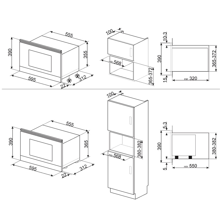 Микроволновая печь встраиваемая Smeg MP322X1 3