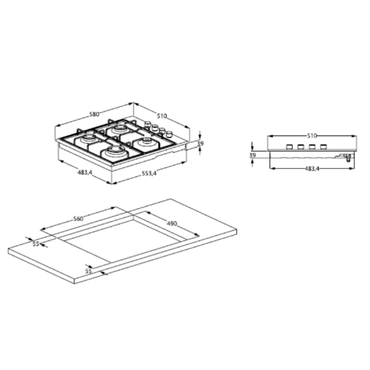 Газовая панель Beko HIZG64120B 2
