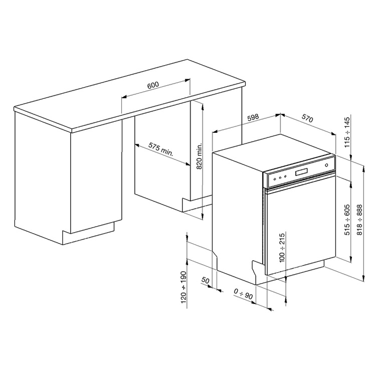 Встраиваемая посудомоечная машина Smeg PL2324XDE 2