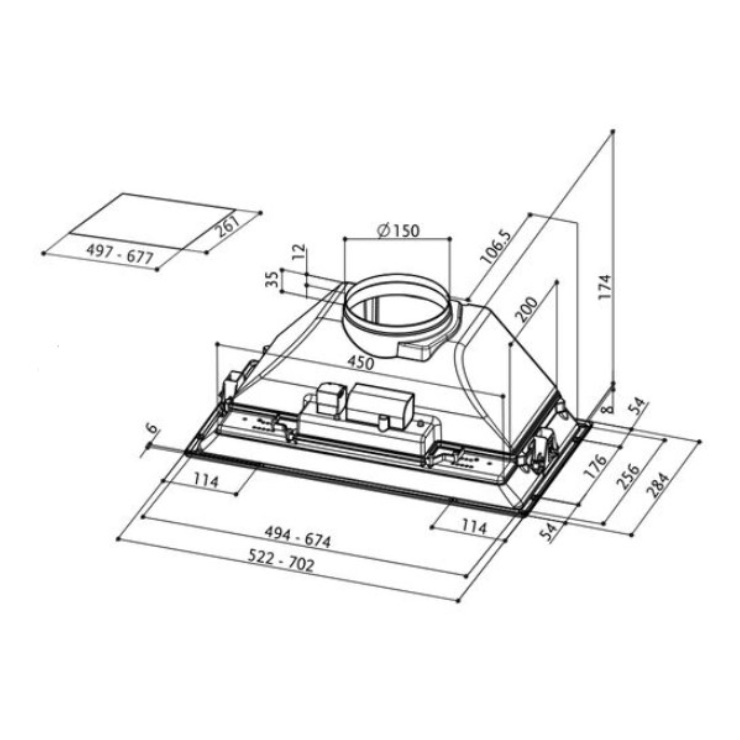 Вытяжка Faber ICH 00 PLUS LED SS 17.0A 2