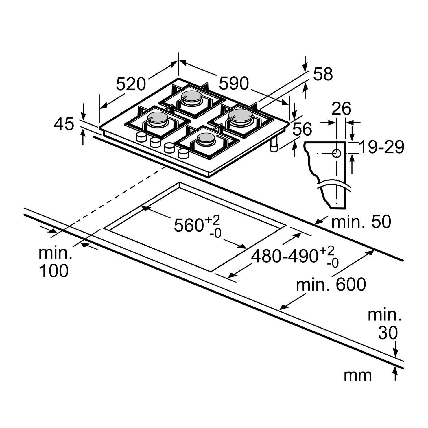 Газовая панель Bosch PNN6B6K40 6