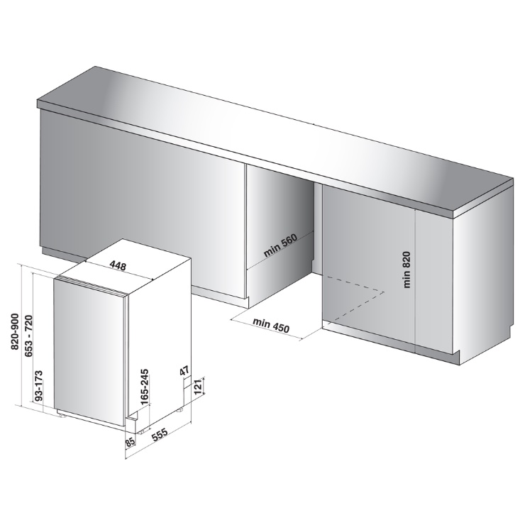 Встраиваемая посудомоечная машина  Hotpoint-Ariston HSIO 3O23 WFE 6