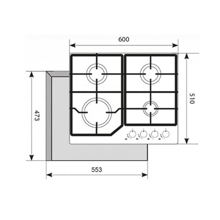 Газовая панель Akpo PGA 604 FGC BL 3