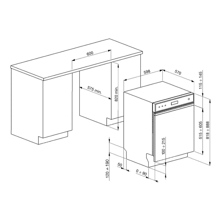 Встраиваемая посудомоечная машина Smeg PL7233WTX 2