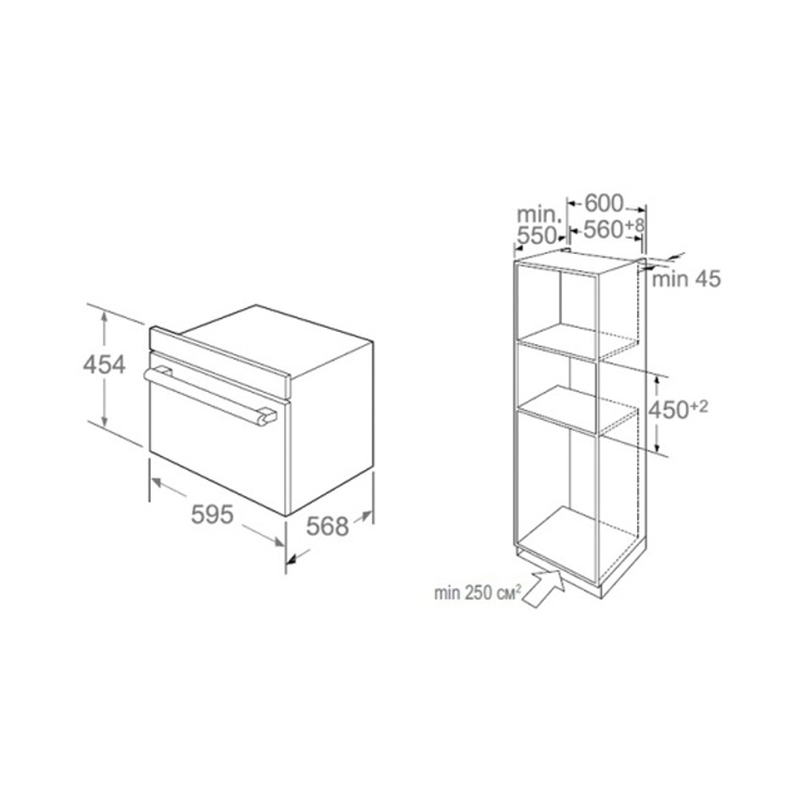 Компактный духовой шкаф MIDEA TF944EG9-BL 2