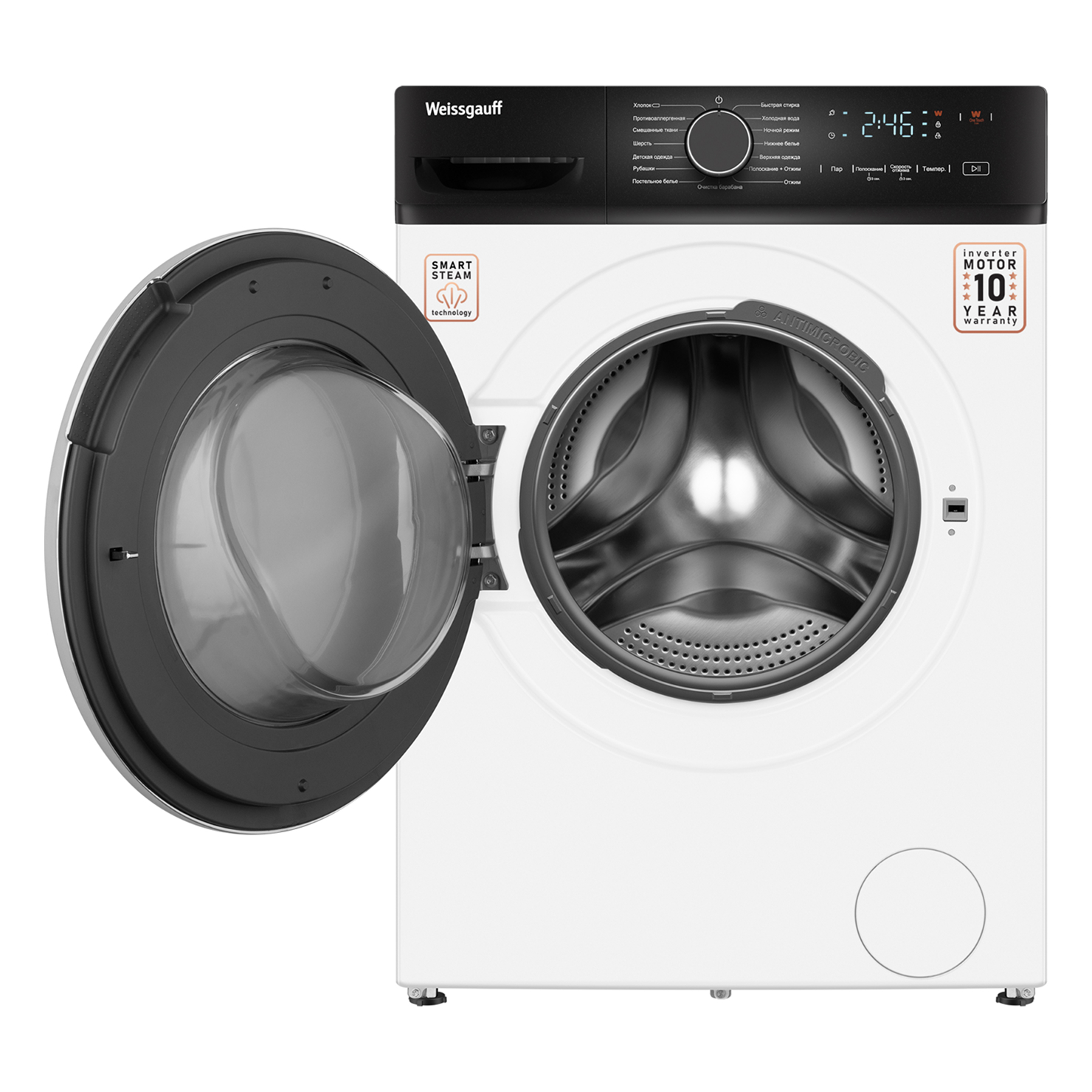 Стиральная машина с фронтальной загрузкой Weissgauff WM 4627 Touch Inverter Steam 6