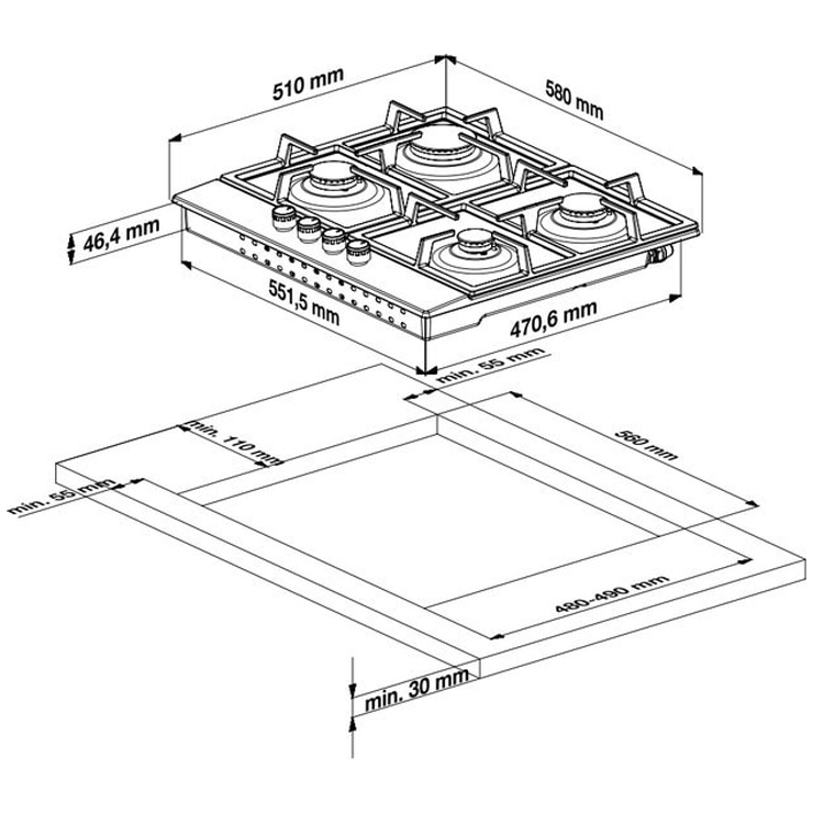 Газовая панель Beko HILW64235S 2