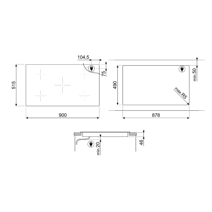 Индукционная панель Smeg SI5952B 3