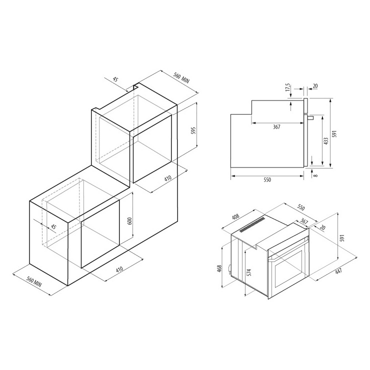 Электрический духовой шкаф Krona BREVE 45 WH 2