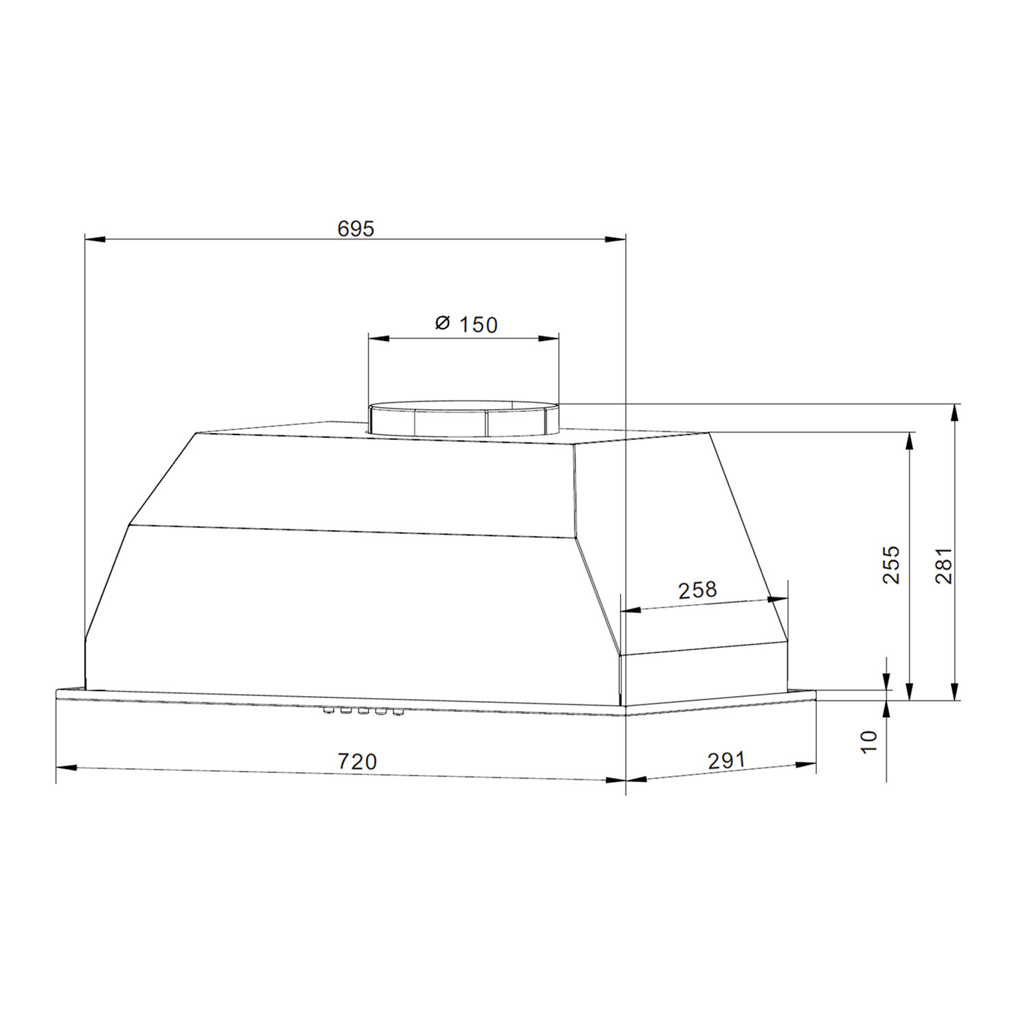 Вытяжка Weissgauff BOX 1200-72 BL 8