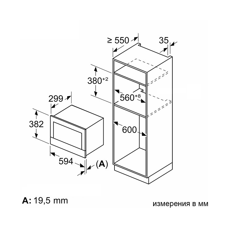 Микроволновая печь встраиваемая Bosch BFL9221B1 6