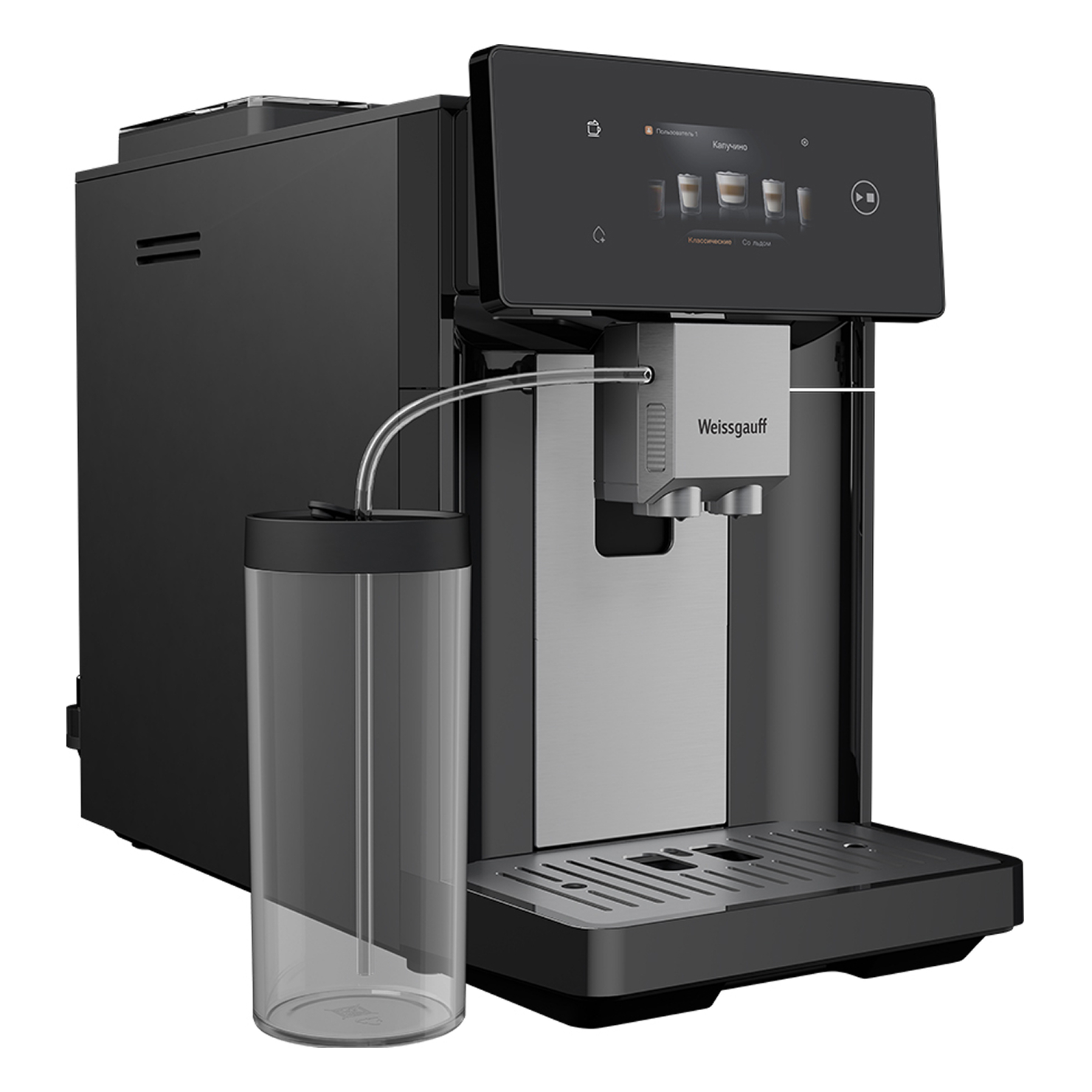 Кофемашина Weissgauff WCM-340 TFT Automatic Touch Cappuccino Nero 7
