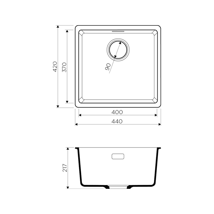 Кухонная мойка Omoikiri Kata 44-U DC 2