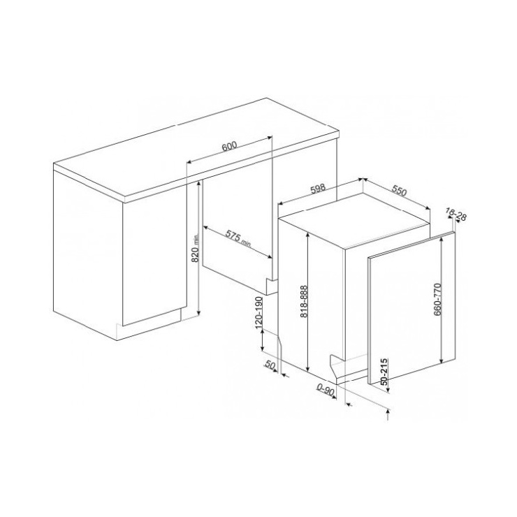 Встраиваемая посудомоечная машина Smeg STL323BL 2