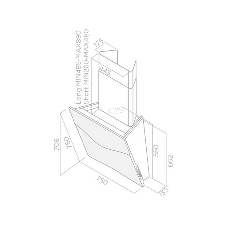 Вытяжка Elica CONCETTO SPAZIALE WH/F/75 3