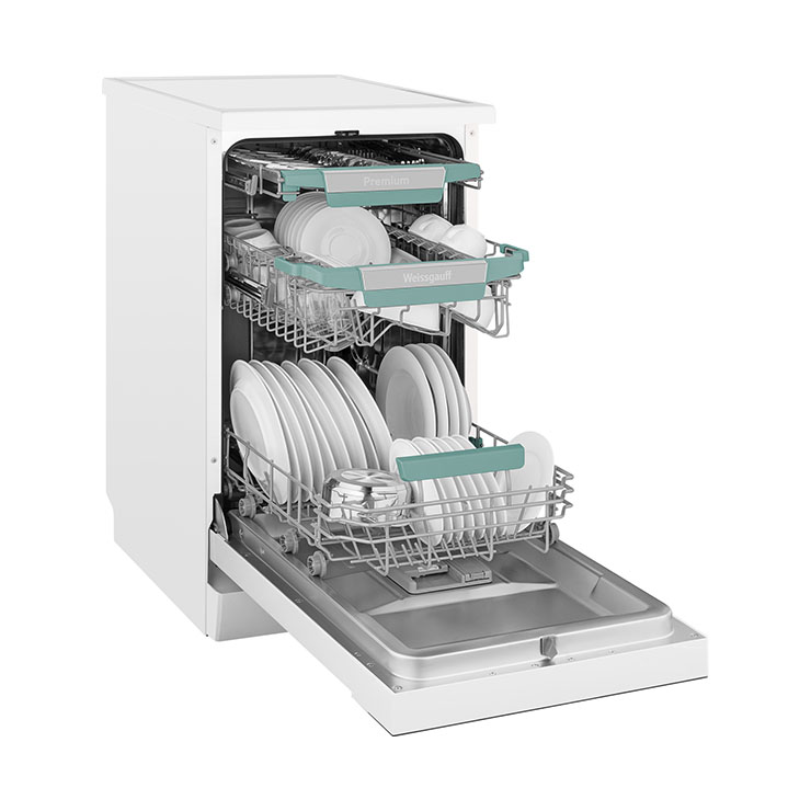 Отдельностоящая посудомоечная машина Weissgauff DW 4539 Inverter Touch AutoOpen White 5