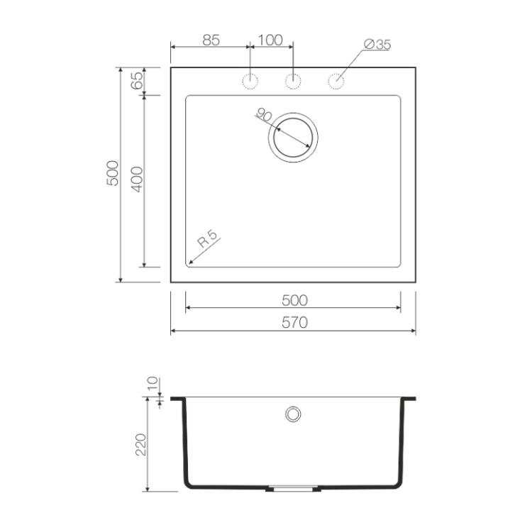 Кухонная мойка OMOIKIRI Bosen 57-WH Tetogranit/белый 4993148 2