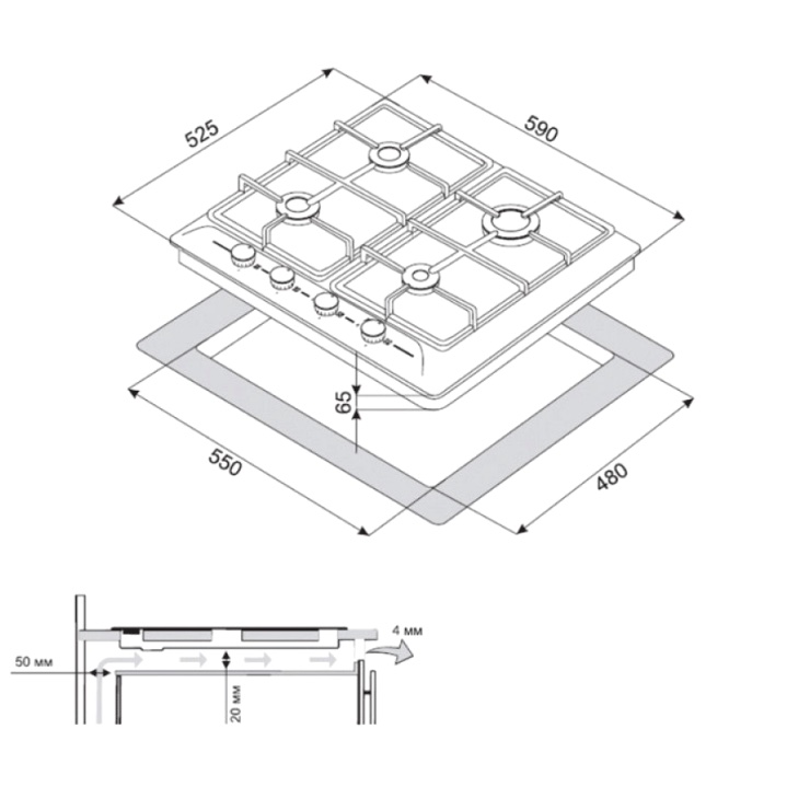 Газовая панель ZorG Technology BLC FDW BL 4