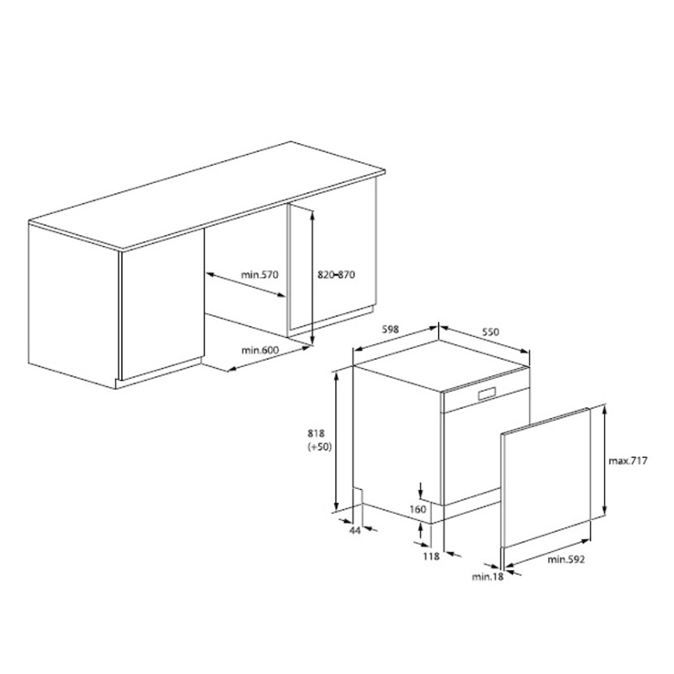 Встраиваемая посудомоечная машина Beko DIN24D12 2