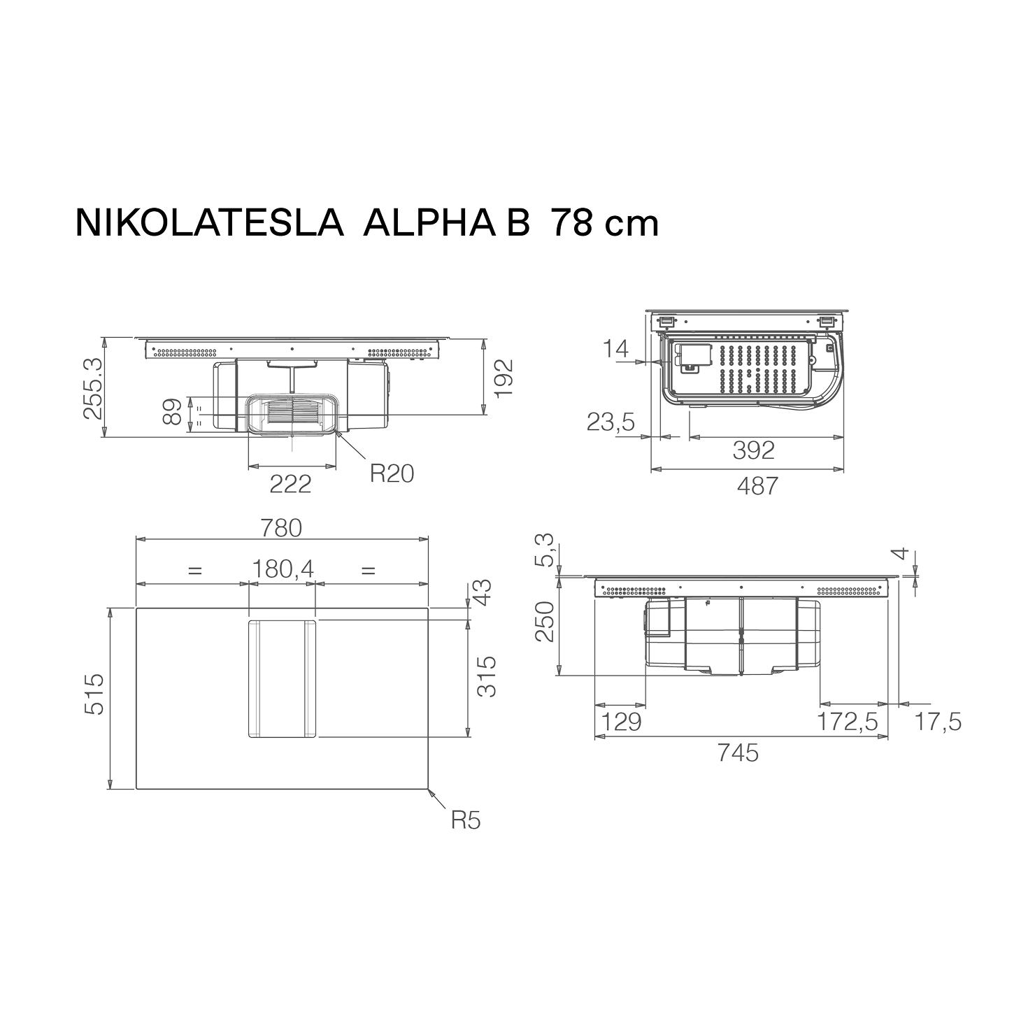 Индукционная панель Elica NikolaTesla Alpha B BL/A/78 3