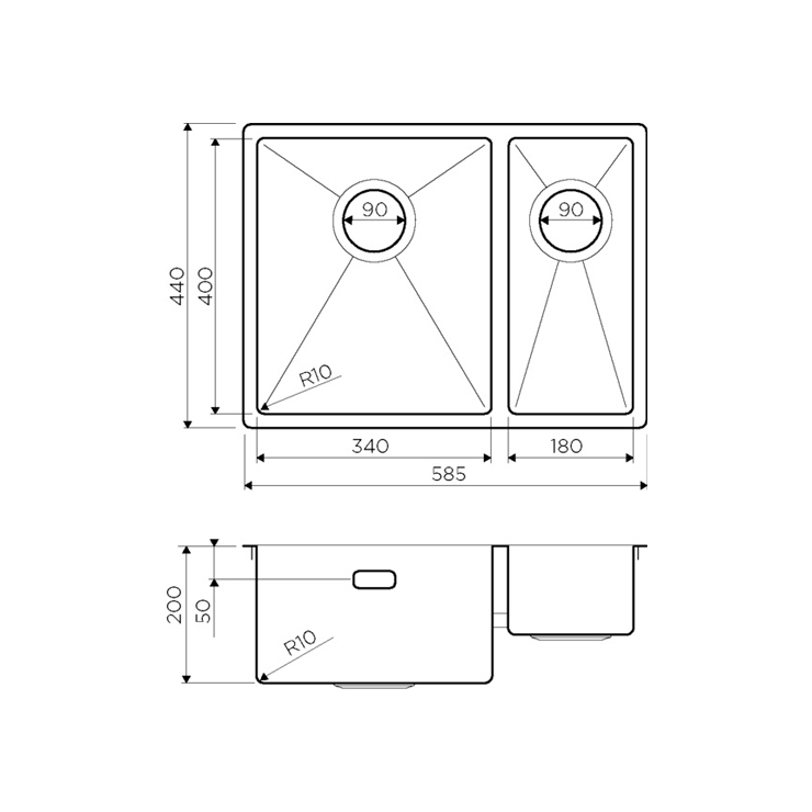 Кухонная мойка Omoikiri 58-2-U/IF IN-L 3
