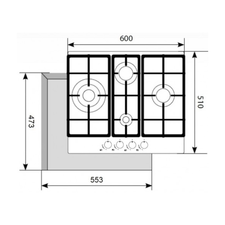 Газовая панель Akpo PGA 604 VGC-T WH 3