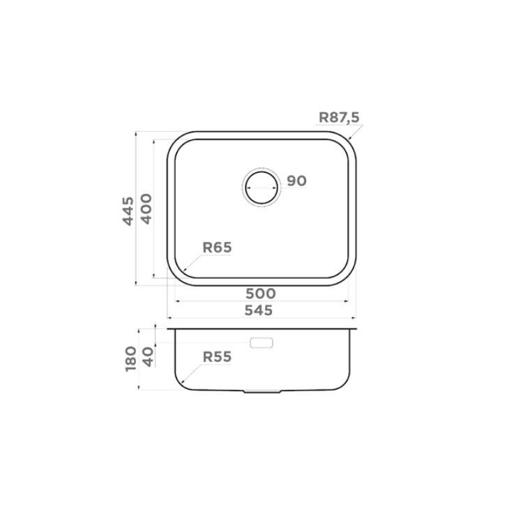 Кухонная мойка OMOIKIRI Omi 54-U/IF-IN нерж/нержавеющая сталь 4993488 2