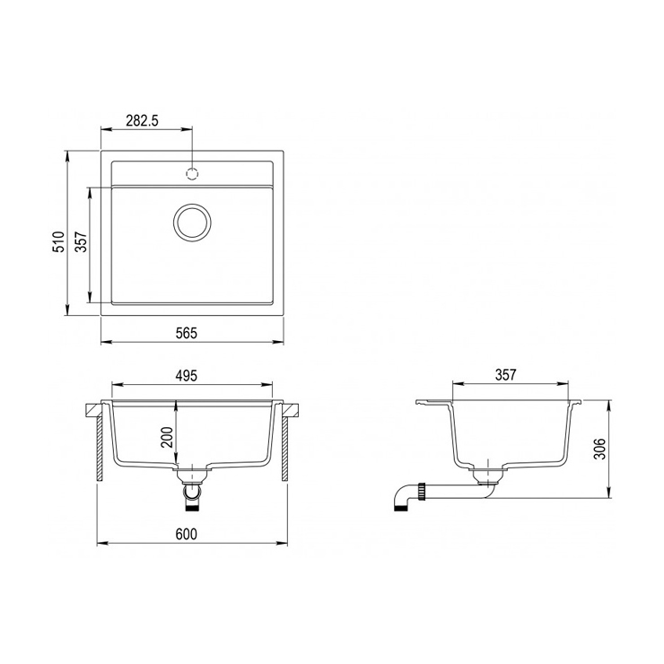 Кухонная мойка Aquasanita Quadro SQQ100W (silica 111) 2