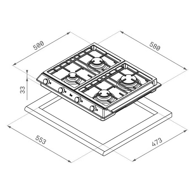 Газовая панель TEKA EX 60 4G AI AL DR 2