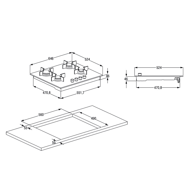 Газовая панель Beko HING642202SB 3
