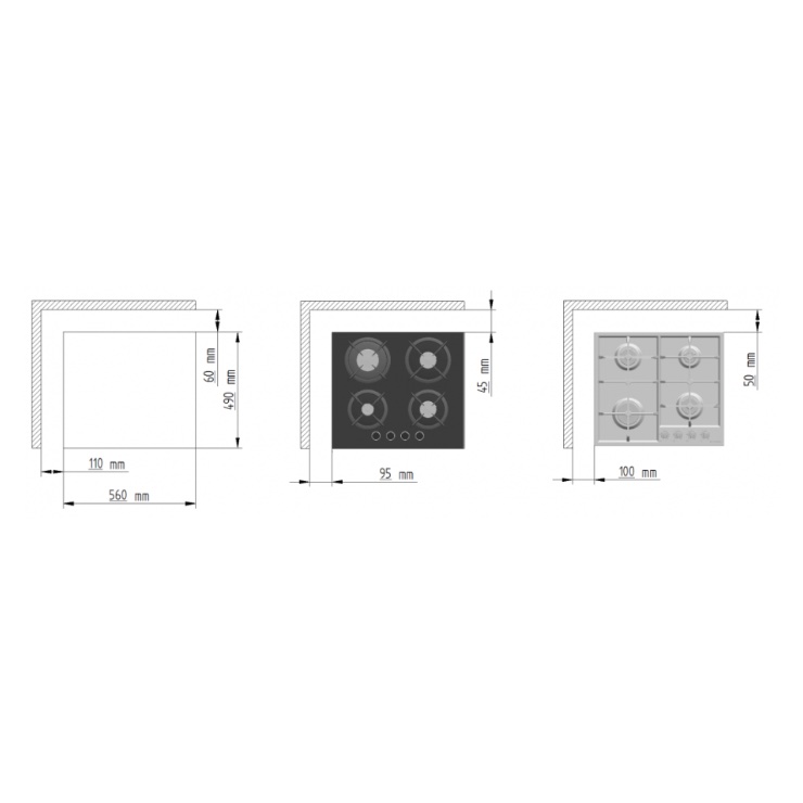 Газовая панель ZorG Technology H6020P211S-WH 2