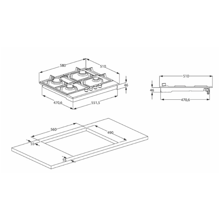 Газовая панель Beko HIAW64225SCR 2