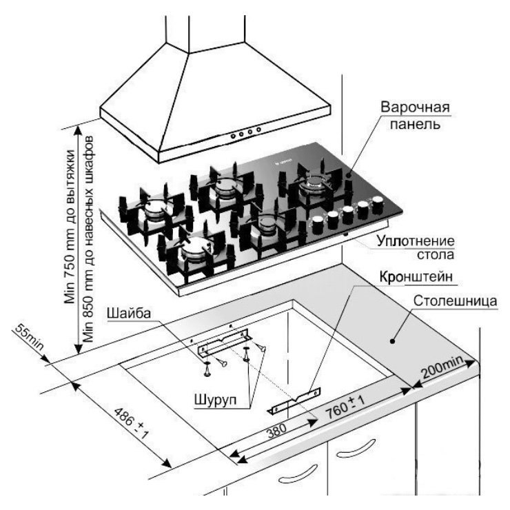 Газовая панель GEFEST ПВГ 2341 4
