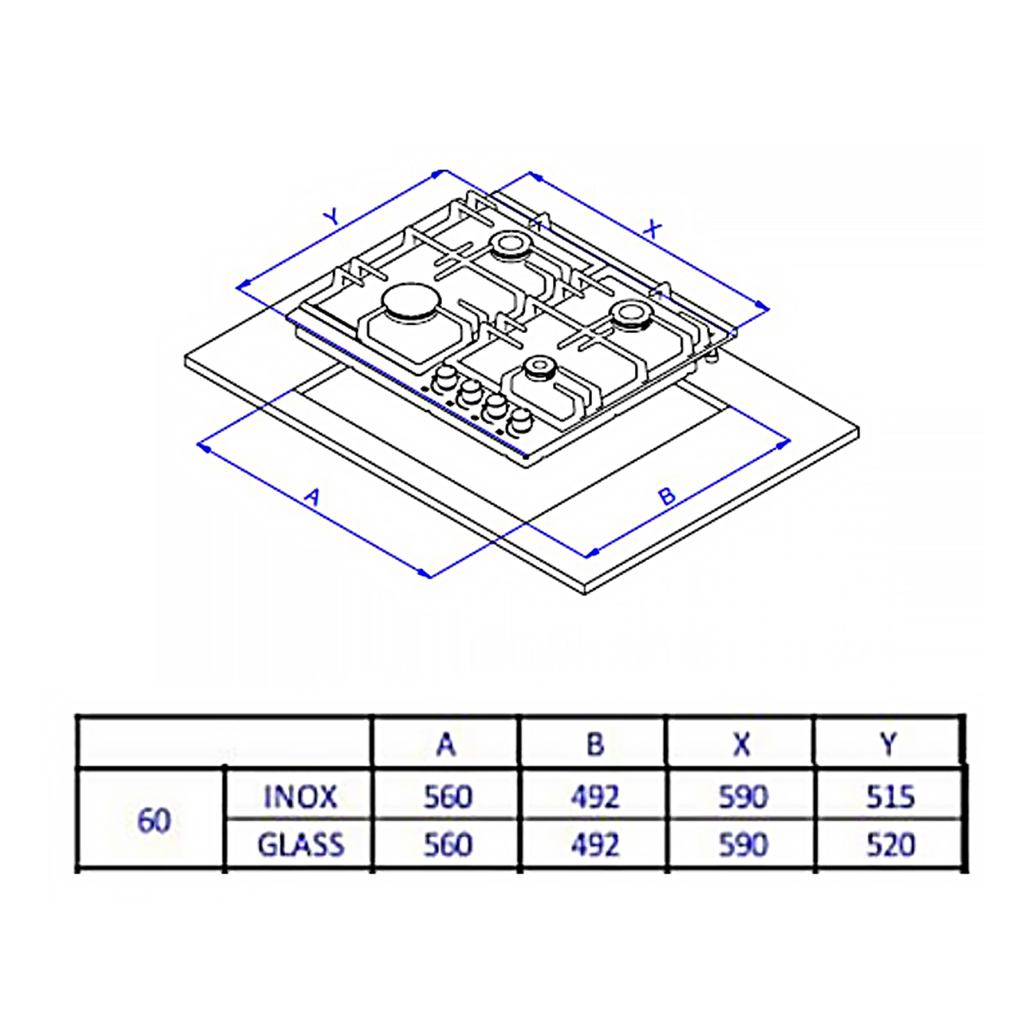 Газовая панель Weissgauff HGG 640 BGBV 6