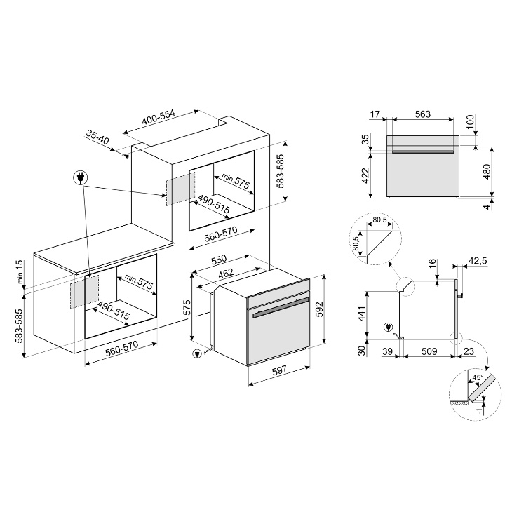 Электрический духовой шкаф Smeg SFP6604WSPNX 2