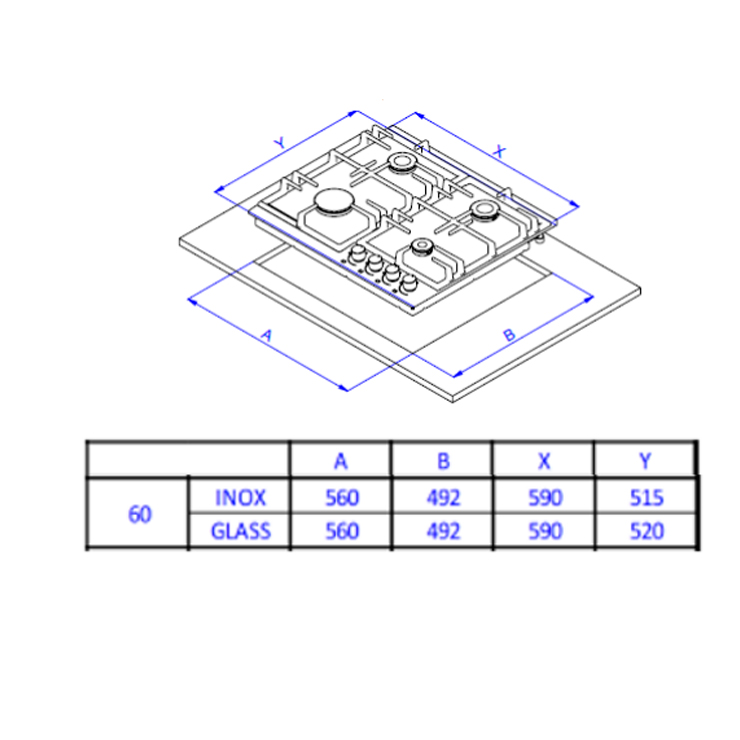 Газовая панель Weissgauff HGG 641 BGB 4