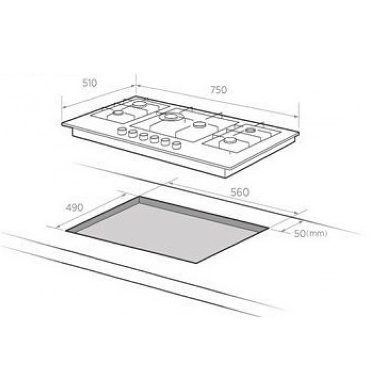 Газовая панель  MIDEA MG 7560 TGW 2