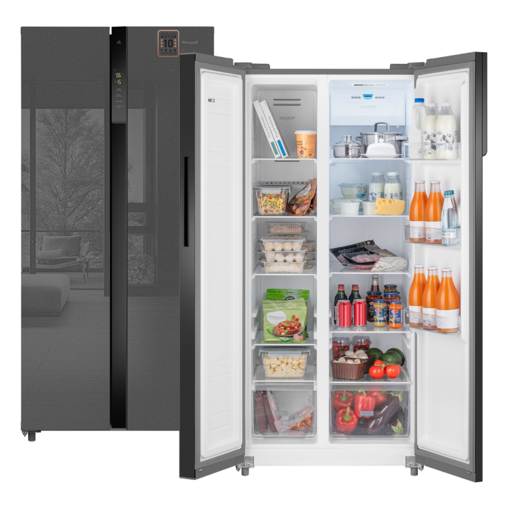 Холодильник Weissgauff WSBS 500 Inverter NoFrost Bru Steel Glass